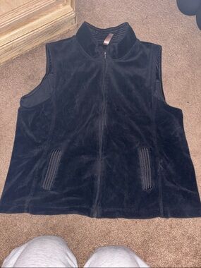 White Stag Black Velvet Zip-Front Vest
